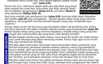 Warta Gereja Minggu 22 Januari 2023