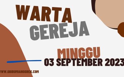 Warta Gereja Minggu 02 September 2023