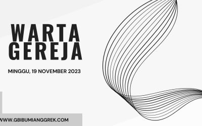 Warta Gereja Minggu, 19 November 2023