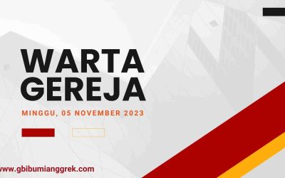 Warta Gereja, Minggu 05 November 2023